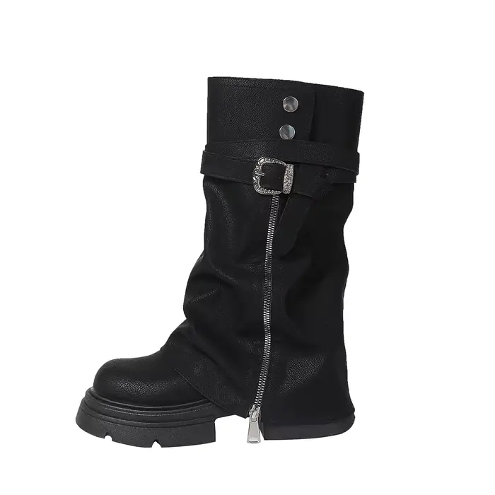 Bottes à talons hauts pour femmes, nouvelle mode printemps-automne, bottes à doublure simple, bout r