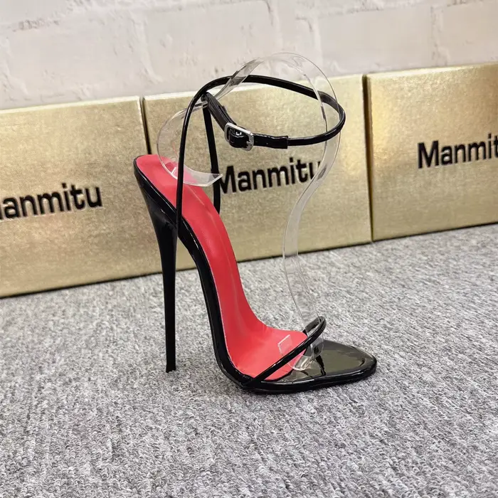 Sandales à talons de 12/14/16 cm, chaussures d'été sexy pour spectacle sur scène, à lanières rondes,