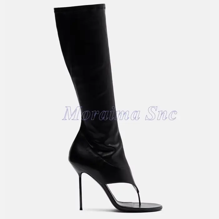 Bottines d'été à bout ouvert à talon aiguille, fermeture éclair latérale, noires, unies, sexy, mode,