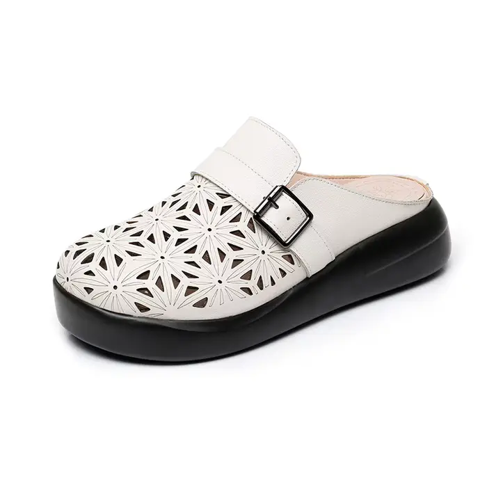 GKTINOO – mules romaines d'été pour femmes, chaussures en cuir de vache véritable, semelle souple av