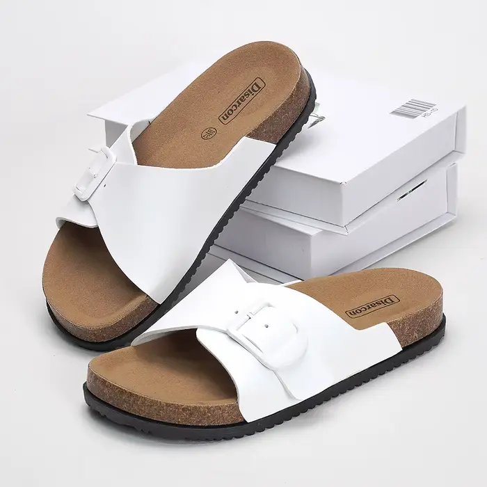 Sandales à brides croisées pour femmes, sandales à boucle réglable, chaussures plates confortables p