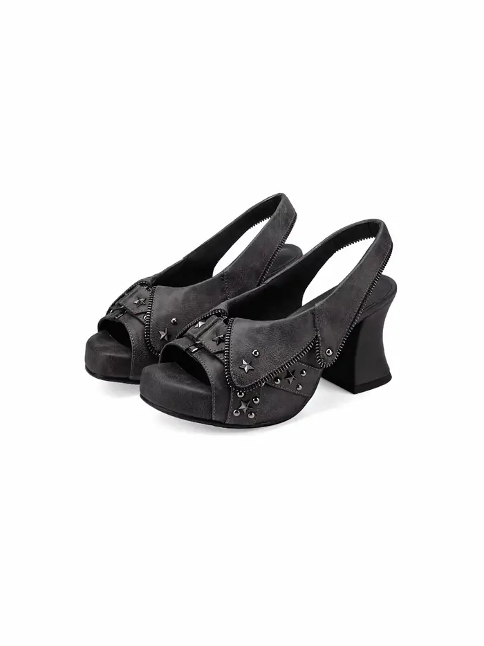 Sandales rétro vieillies à bout ouvert pour femme, style audacieux, plateforme imperméable, talon ép