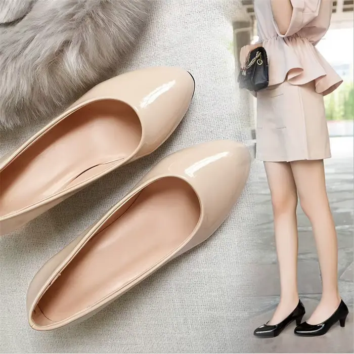 Chaussures dames pompes talon moyen nu Sexy talons hauts
