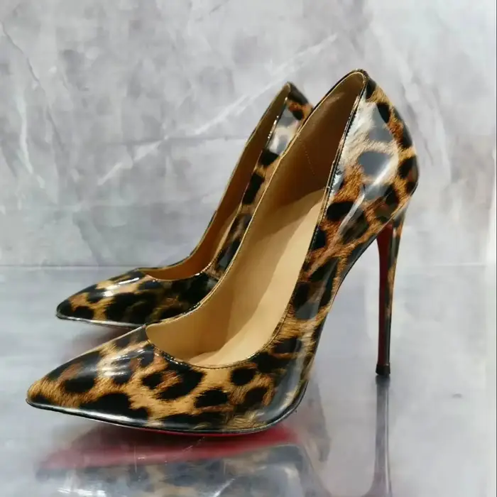 Escarpins à bout pointu et semelle rouge pour femme, talons aiguilles de 10 cm et 12 cm, nouveaux es