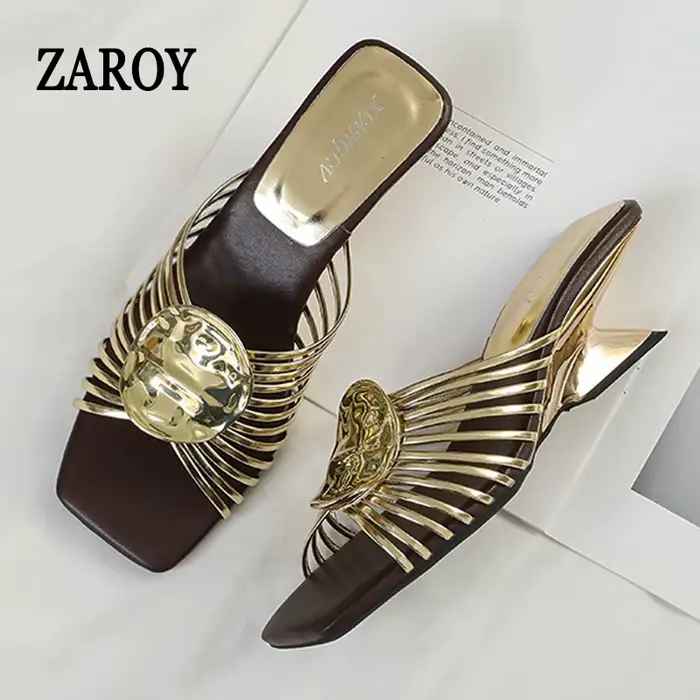 ZAROY Mules à talons hauts pour femme à bride étroite