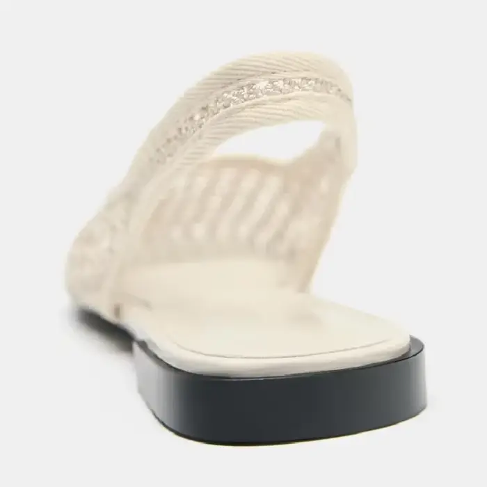 Tissage maille respirant Mules sandales pour femmes été nouveau Slingback chaussures de plage décontracté bout carré mode ballerines dames