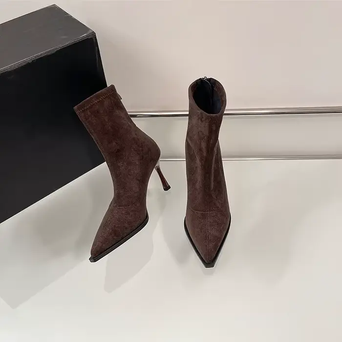 Bottines à talons hauts et bout pointu pour femme, chaussures de soirée de danse élégantes, à la mod
