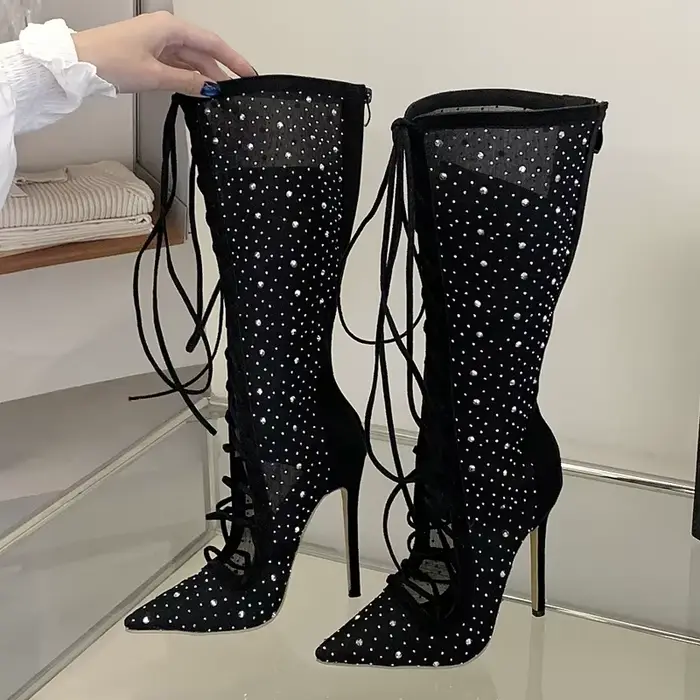 Eilyken – bottes hautes à bout pointu pour femmes, design sexy, style urbain, talons hauts à talon a