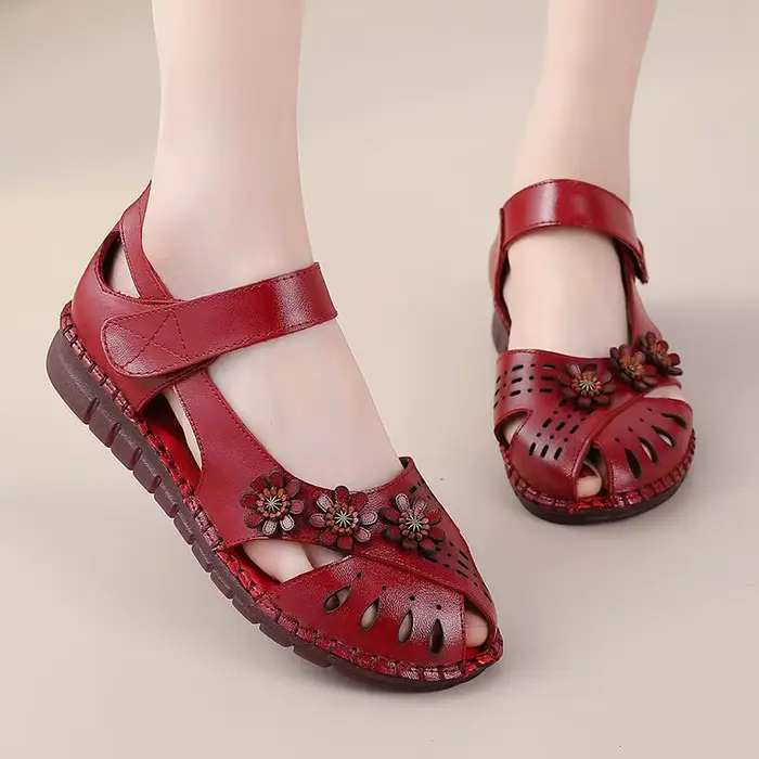 Nouvelles sandales d'été gladiateur femmes grande taille 43 femme sandales en cuir véritable dames p