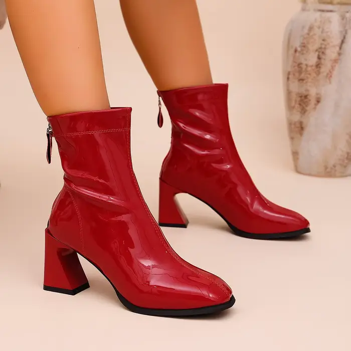 Bottines pour femmes à talon carré haut