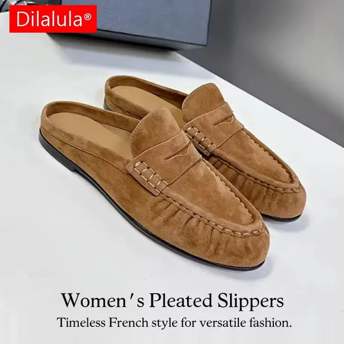 Dilalula 2026 Mules en cuir véritable pour femmes