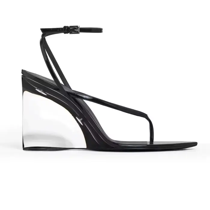 Nouvelles sandales d'été 2026 transparentes à talons épais pour femmes, mules à bout pointu, sandale