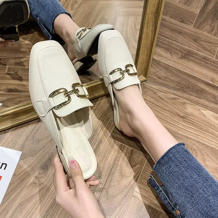 2025 printemps été femmes Mules chaussures marque pantoufles mode bout rond nœud papillon Baotou paille tressé Article