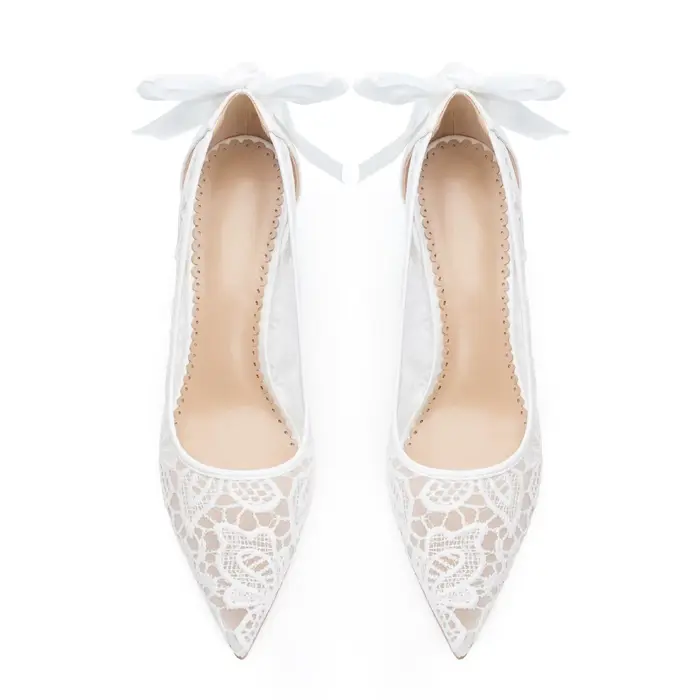 Pumps et talons pour femmes, chaussures élégantes à talons pour femmes, chaussures de mariage en den