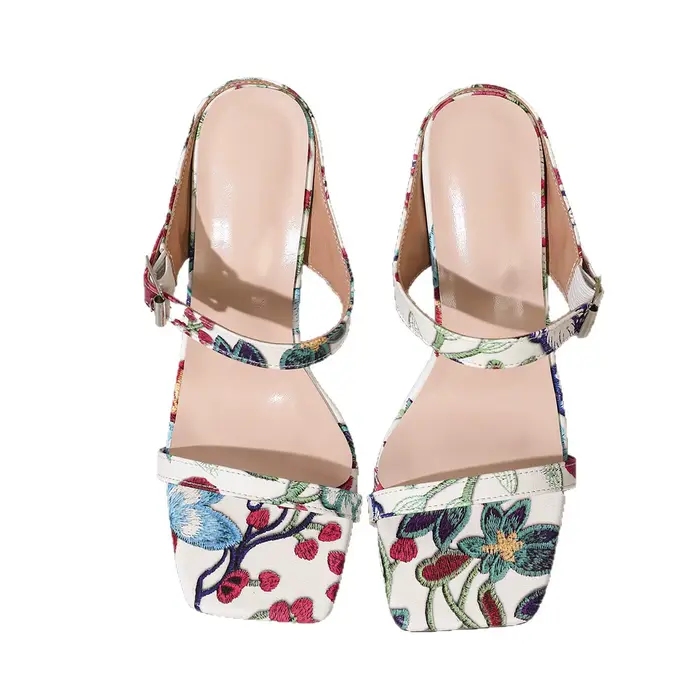 Sandales à talons à deux brides pour femmes, talon bloc épais, sandales habillées pour le bureau et les soirées, à bout ouvert, à enfiler, pointures 36-43
