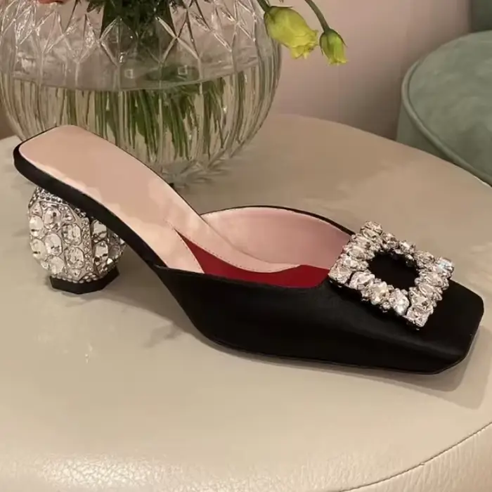 Mules carrées en biscuits pour femmes