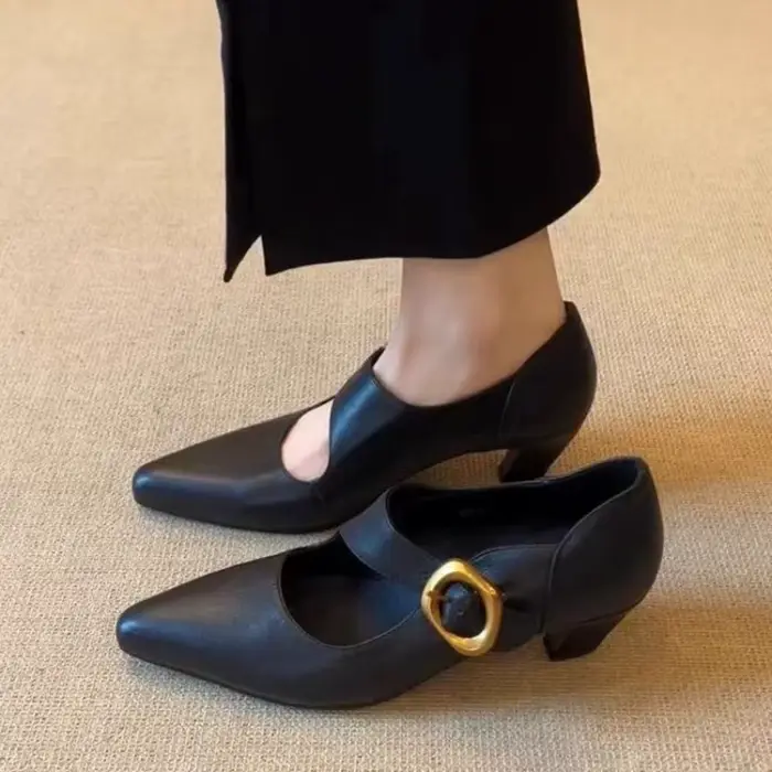 Chaussures à talons hauts pour femmes, élégantes, en cuir, à bout pointu, pour banquets et soirées, 