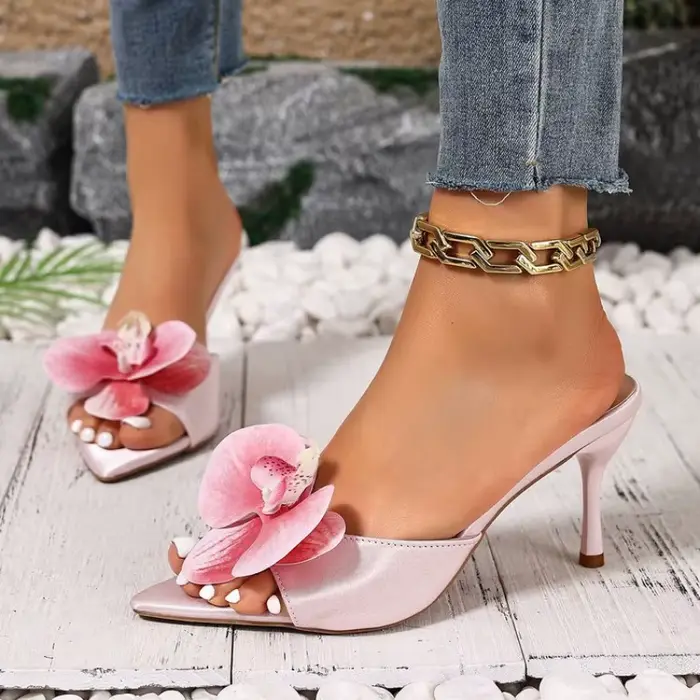 Sandales à talons hauts à bout pointu pour femmes
