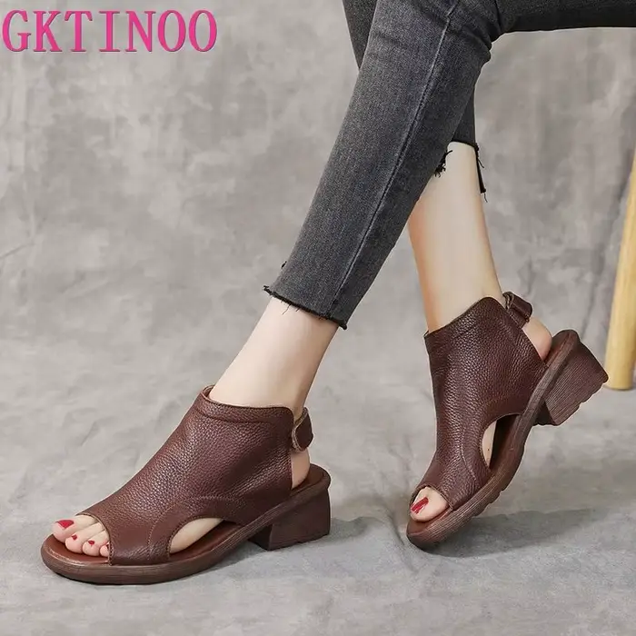 GKTINOO 2026 Sandales gladiateur à talon épais pour femme