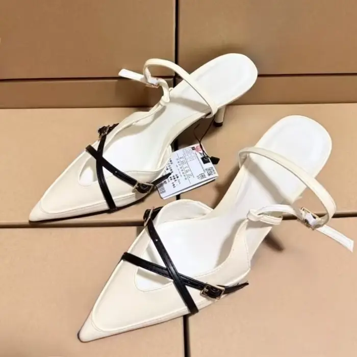 Talons hauts été concepteur femmes sandales modernes boucle de ceinture croisée élégant bureau Sling
