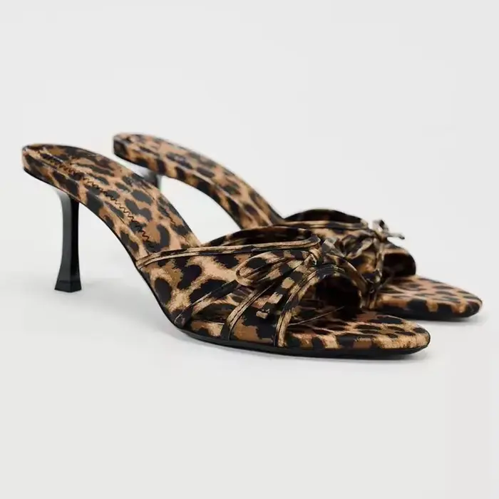 Sandales à talons hauts léopard pour femmes