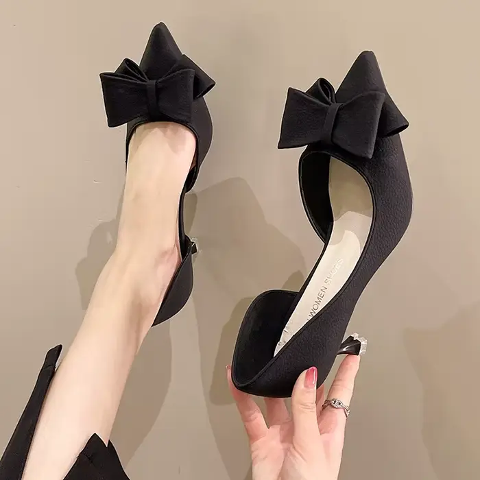 Escarpins à Talons Fins pour Femme, Chaussures de Soirée à Enfiler, Élégantes, Bleues, Pointues, Parker, Solide, Document, Lumines2023, Nouveau, Bow107