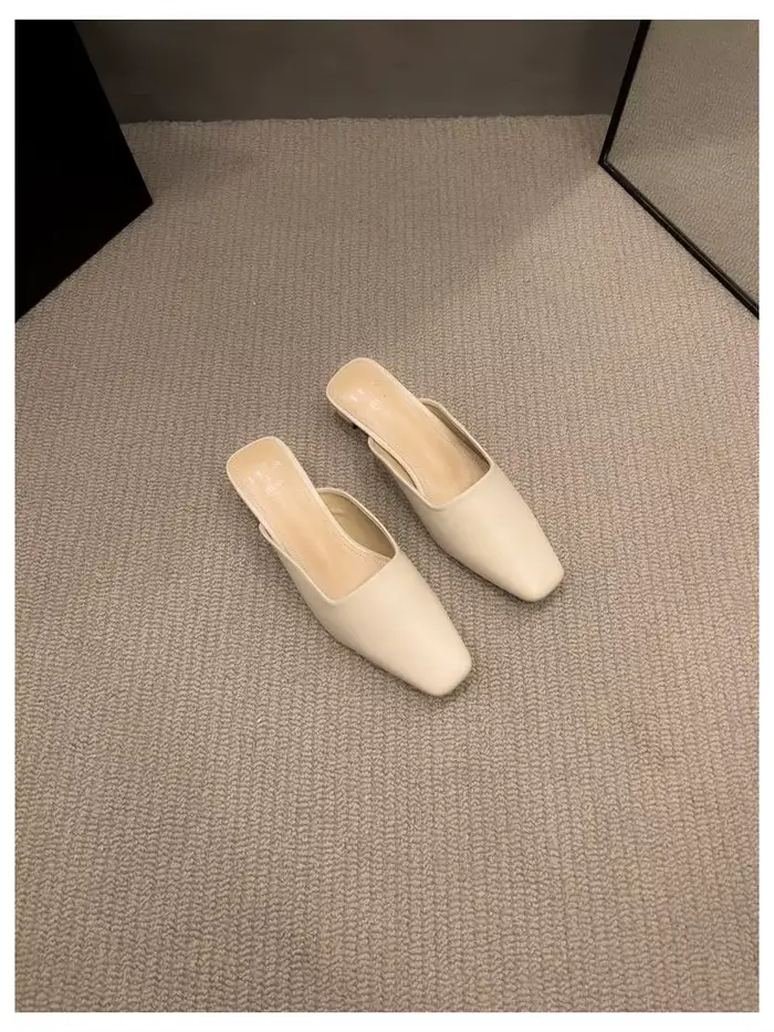 Chaussures Mules à Motif Zèbre pour Femme, Pantoufles d'Extérieur à Talons Bas, Carrées, Nouvelle Co