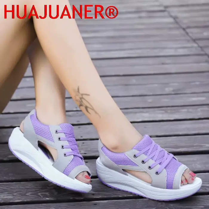 Sandales Femme 2026 Nouveauté Plateforme Chunky à Lacets Confortables Bout Ouvert Chaussures Décontractées d'Été Sportives pour Femmes