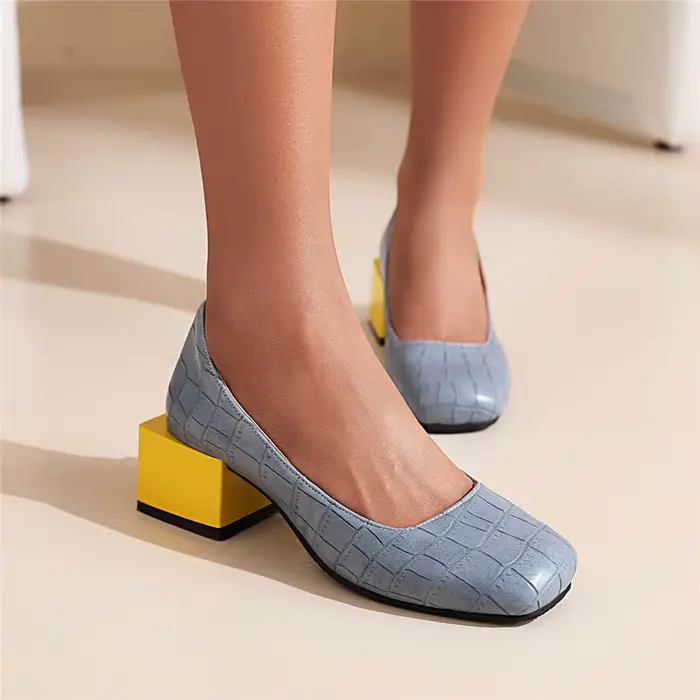 Chaussures à Talons Bas Carrés pour Femme