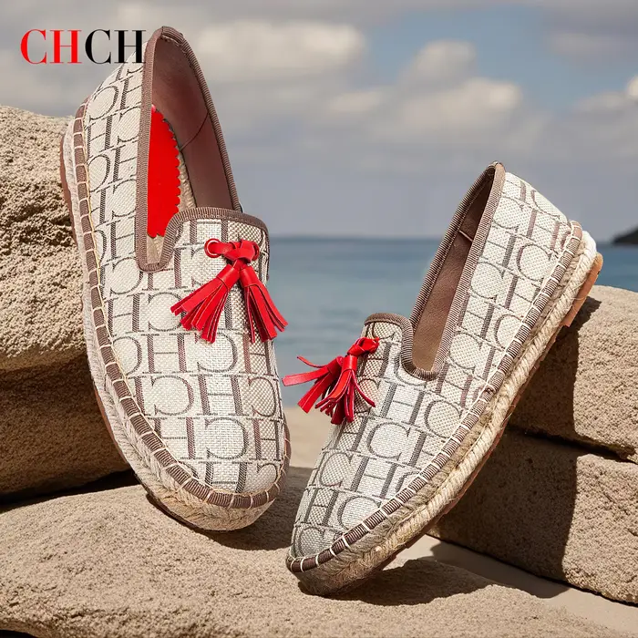 CHCH chaussures plates pour femmes nouveau tissu de vacances confortable chaussures décontractées fo
