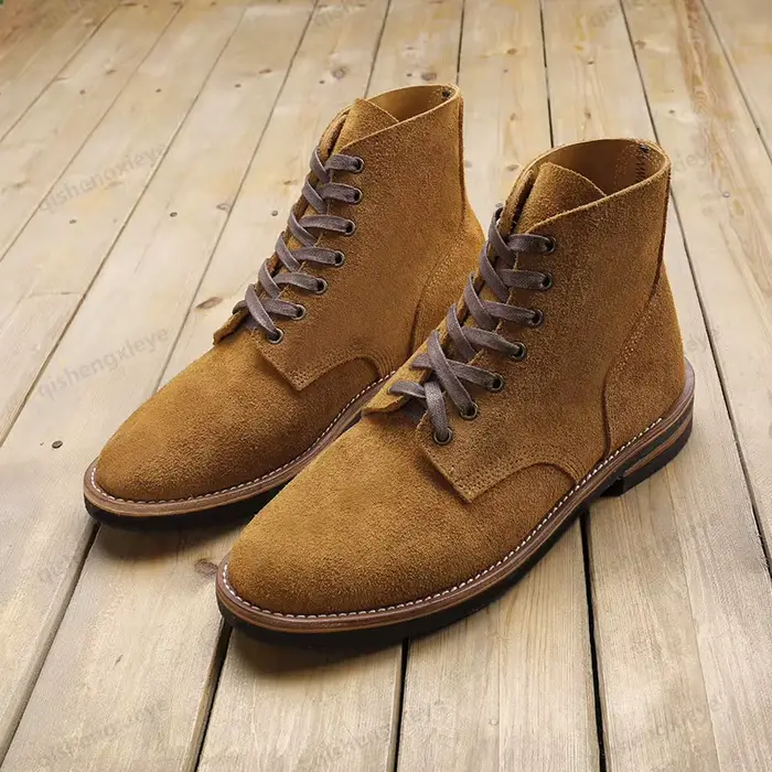 DTW01 RockCanRoll-Bottes cousues Goodyear en cuir de vache véritable italien, daim, sur mesure, tail