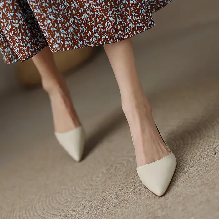 FEDONAS-Escarpins pointus en cuir véritable pour femmes, chaussures à talons fins, robe de bureau, d