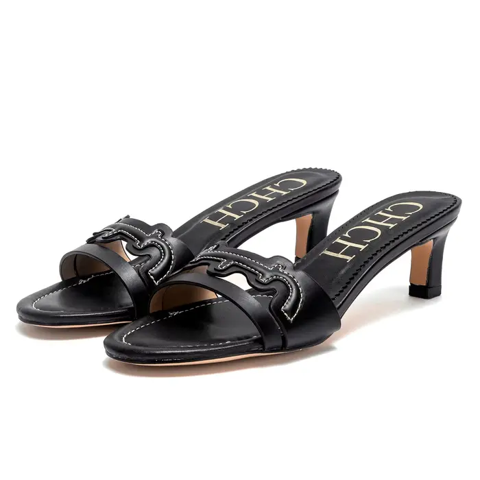 C-H Sandales à talons hauts pour femme été vin rouge talons hauts décontractés 5 cm