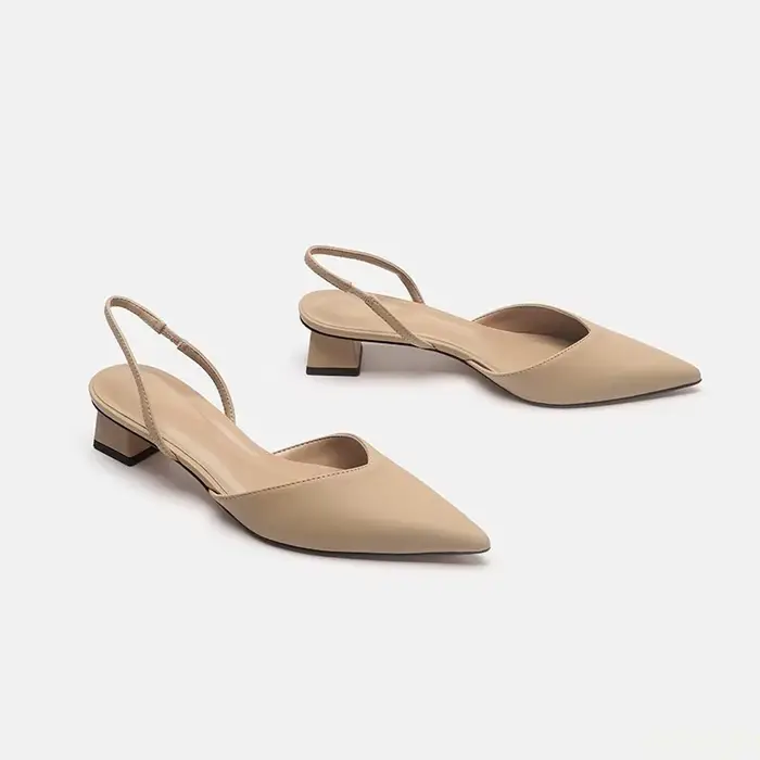Sandales Baotou pour femmes, nouvelle collection été 2023, sandales simples à talon carré pointu, sa