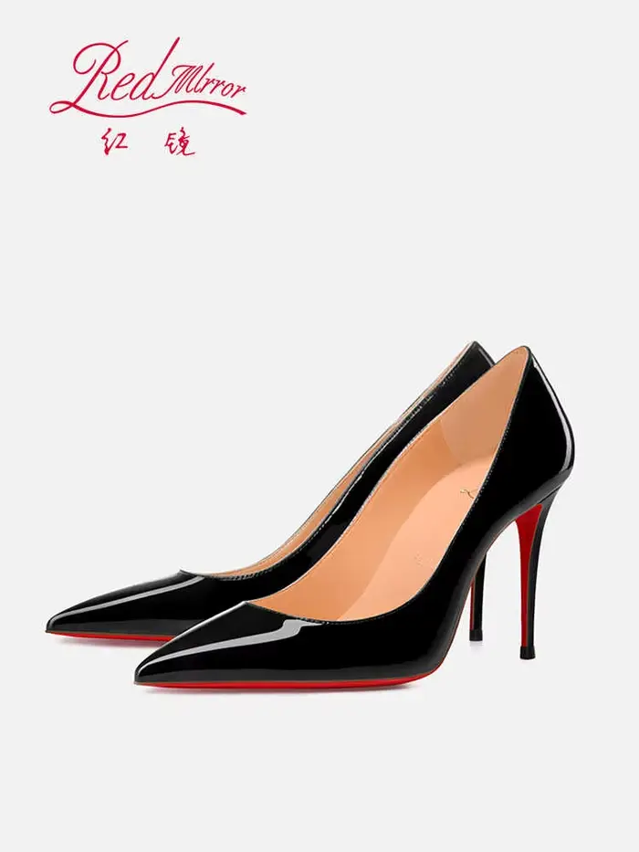 Noir femmes élégantes talons hauts rouge brillant bas marque de luxe
