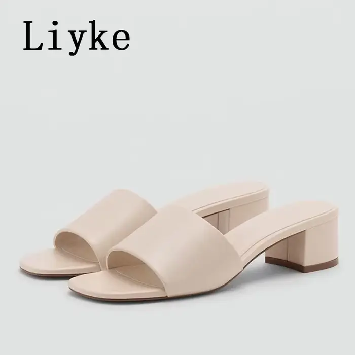 Liyke – Sandales mules en cuir souple et confortable pour femme