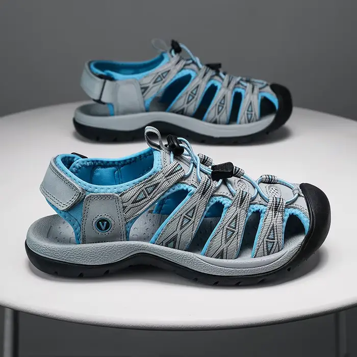 Sandales d'été en cuir véritable pour femmes, sandales de gladiateur confortables, baskets de stylis
