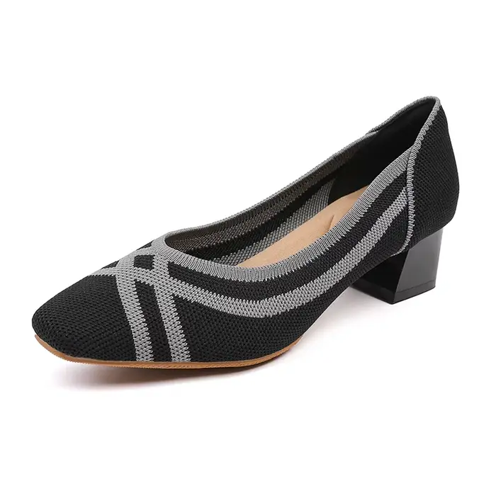 Talons hauts pour femme, chaussures simples tissées