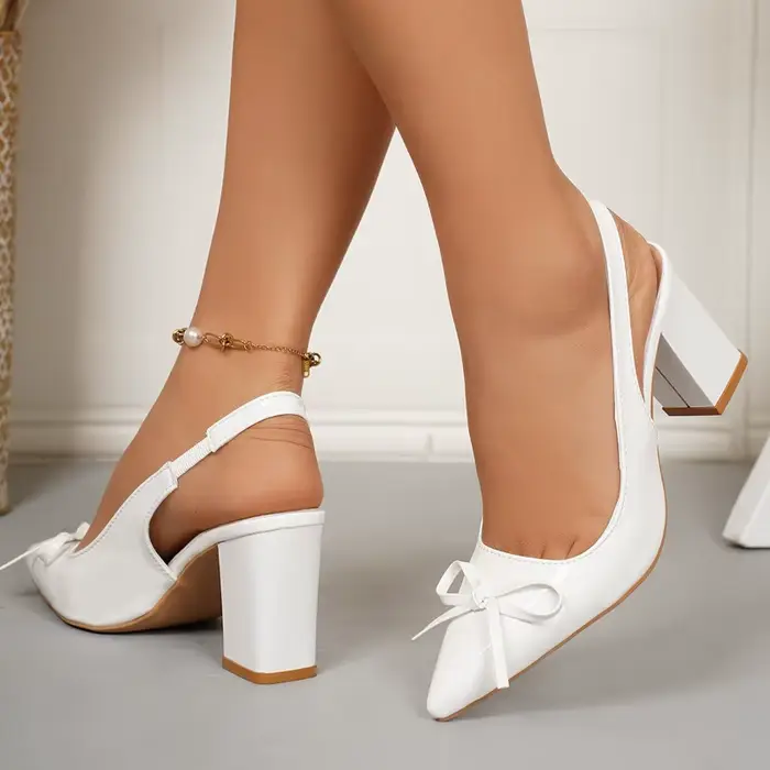 Bow Baotou sandales 2025 mode été nouveau bout pointu talons hauts chaussures simples