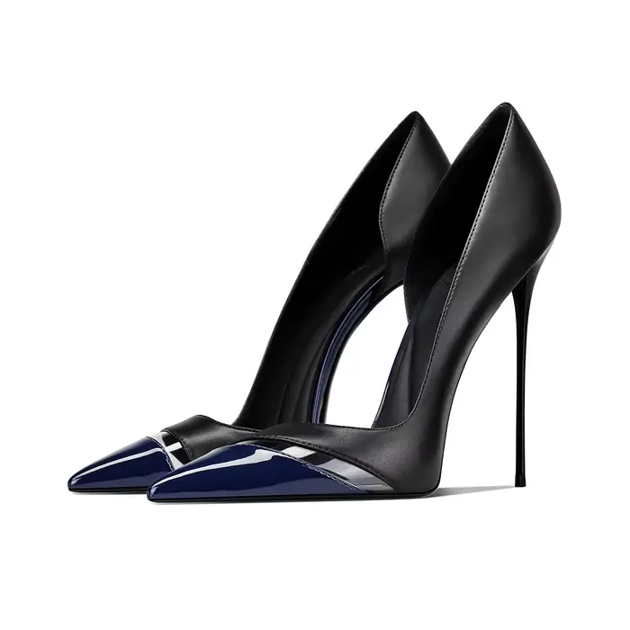 Chaussures à talons hauts pointus blancs de style français pour femmes, nouvelle collection printemp