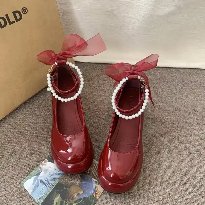 Mary Gasoline Pearl JOwith Platform Chaussures à talons ultra hauts pour femmes, chaussures de mariage à talons de nuit, chaussures Lolita, printemps, nouveau