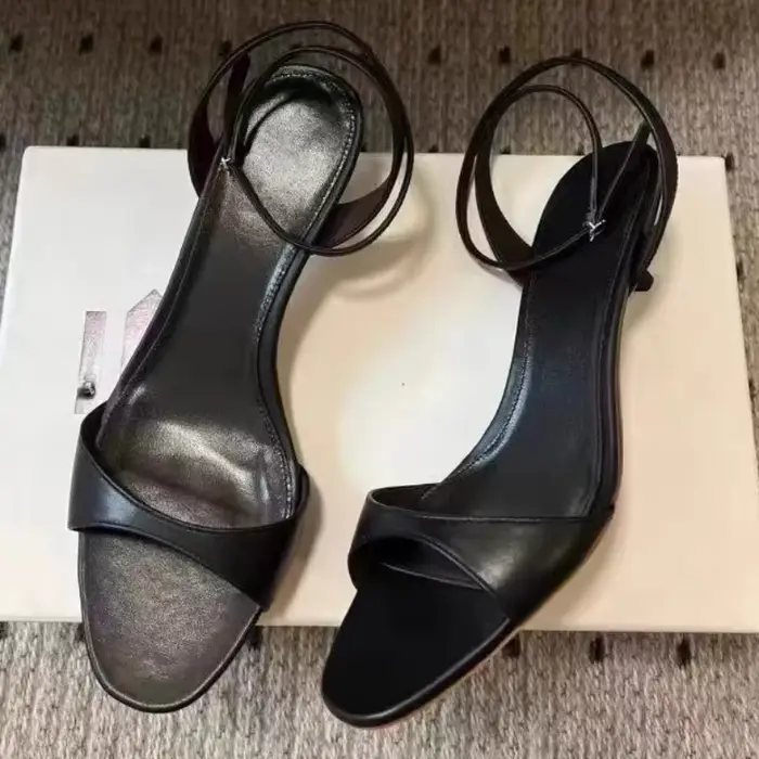 Sandales à talons chaton dorés pour femmes, escarpins d'été à bout ouvert, lanière à la cheville, ch