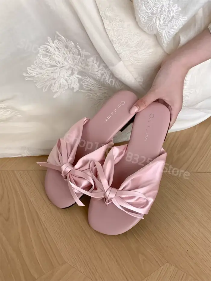 Sandales plates à nœud pour femmes