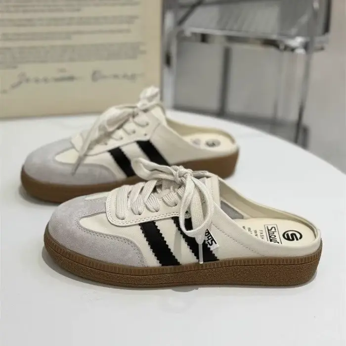 Femmes Mules chaussures sport bout rond plat chaussures femme espadrilles décontractées sabots plate