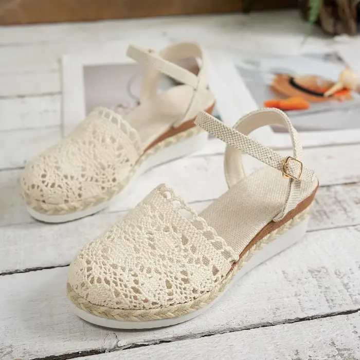Sandales d'été confortables pour femmes, chaussures à plateforme en maille respirante, décontractées