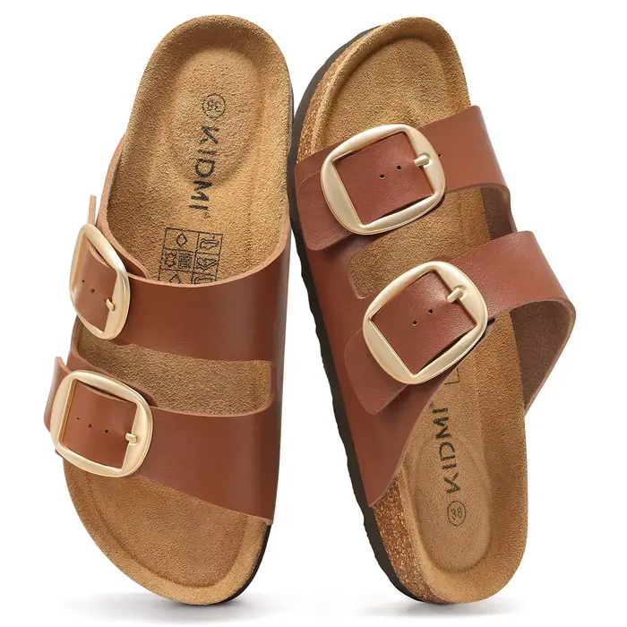Sandales en liège tendance pour femmes Litfun, confortables avec soutien de la voûte plantaire, pant
