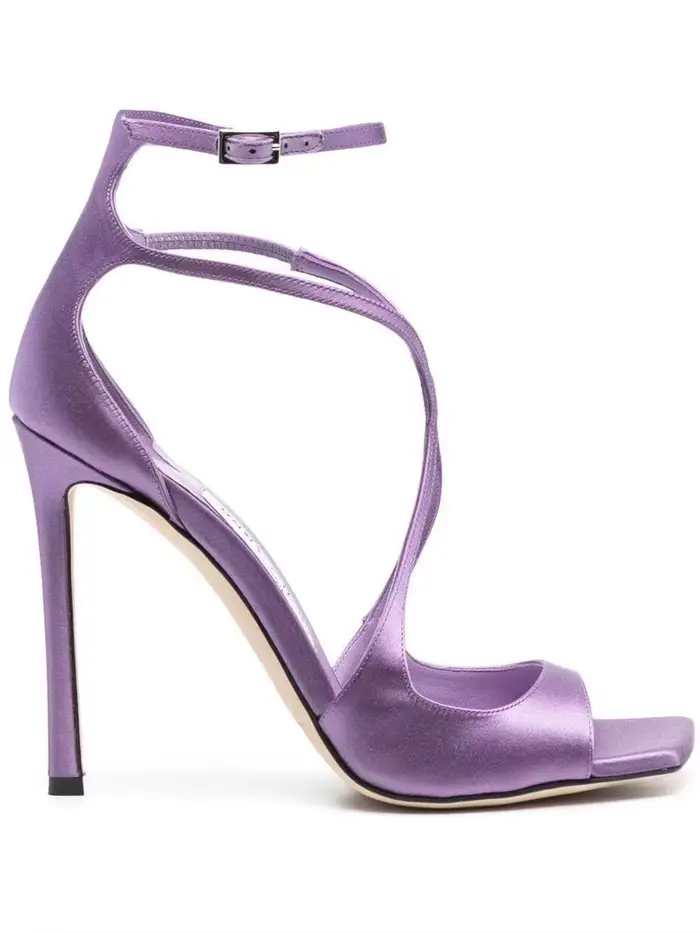 Sandales de luxe d'été pour femmes, sandales à talons aiguilles à bout ouvert en Satin rose, escarpi