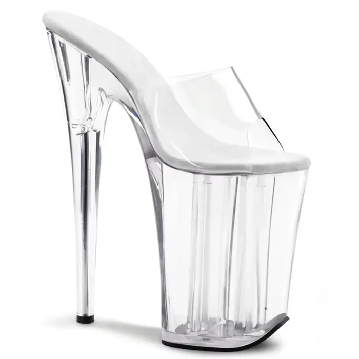 Sandales à talons aiguilles Joker de 23 cm, à bout ouvert, avec semelle transparente élégante, super