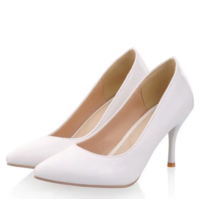 Escarpins élégants chaussures femme 2025 printemps talons hauts rouge rose blanc nu femmes