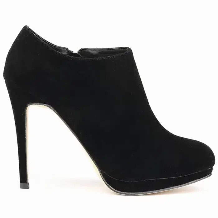 Bottines pour femmes, automne-hiver 2026, chaudes, fermeture éclair, bout rond, chaussures à talons